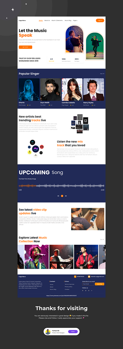 Music website design UI/UX landing page design ecommerce figma foodapp graphic design illustration landingpage music ui ui design ui ux uidesign uiux user experience user interface ux ux design web design website website design