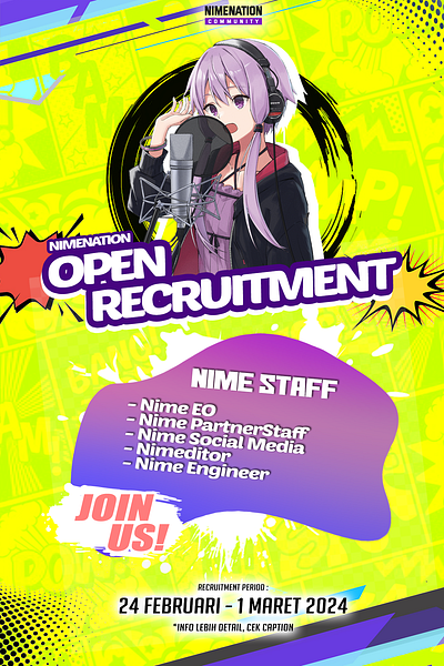 Discord Staff Recruitment anime discord gfx graphic design poster staff