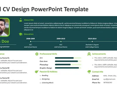 Visual CV Design PowerPoint Template creative powerpoint templates powerpoint design powerpoint presentation powerpoint presentation slides powerpoint templates ppt design presentation design presentation template