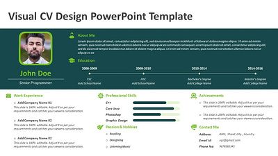 Visual CV Design PowerPoint Template creative powerpoint templates powerpoint design powerpoint presentation powerpoint presentation slides powerpoint templates ppt design presentation design presentation template