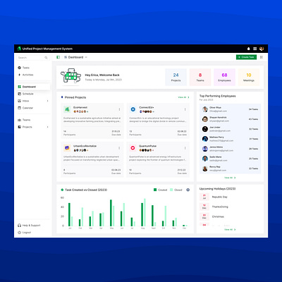 Dashboard Design for Task Management System dark mode light mode minimal designs project management task management ui ux web app