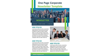 One Page Corporate Newsletter Template creative powerpoint templates powerpoint design powerpoint presentation powerpoint presentation slides powerpoint templates ppt design presentation design presentation template