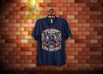 Fire Fighter T shirt Design 3d custom t shirt
