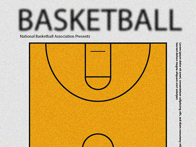 Basketball Court (Retro Effect) basketball basketball court branding design graphic design halftone effect illustration retro effect typography vintage poster