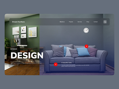 Dream Furniture Home page graphic design ui