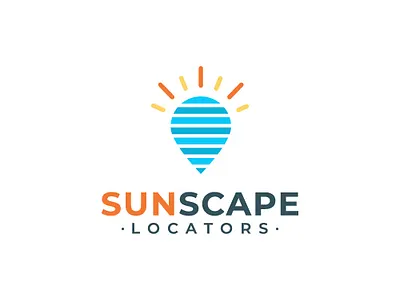 SunScape Locators logo design location logo logo ideas sun logo sunrise sunrise logo tourism logo travel logo