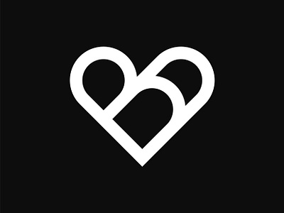 B + heart logo b b logo b mark brand branding design heart icon identity letter line logo love mark minimal monogram symbol