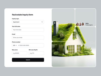 Real estate inquiry form UI figma form inquiry form minimal modal modals product design real estate ui design user interface user interface design ux design verification web website
