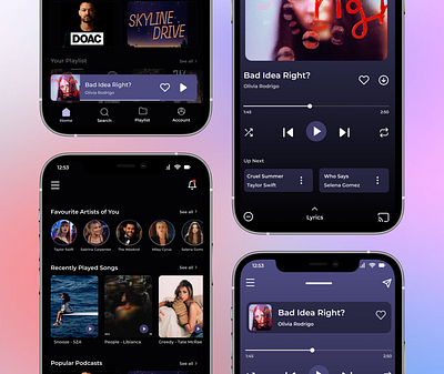 Music Application Interface music application