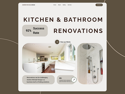 Kitchen & Bathroom Renovations Website bathroom conceptart design figma graphic design grid kitchen landingpage renovations service smallbusiness trend ui ux webdesign