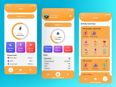 Fitness Tracker App designer figma fitness fitnessapp mobiledesign ui ux