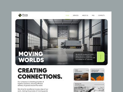 Website Design. Logistics Solutions bright concept design landing logistic modern solution ui website
