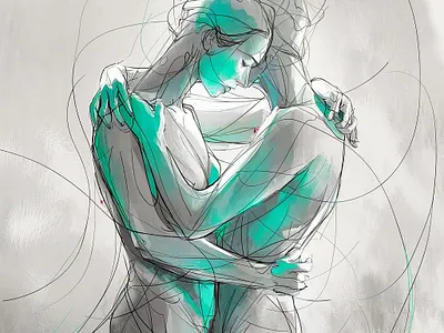 Harmony Unveiled: Whispers of Turquoise Embrace branding design digital art graphic design illustration painting wall art