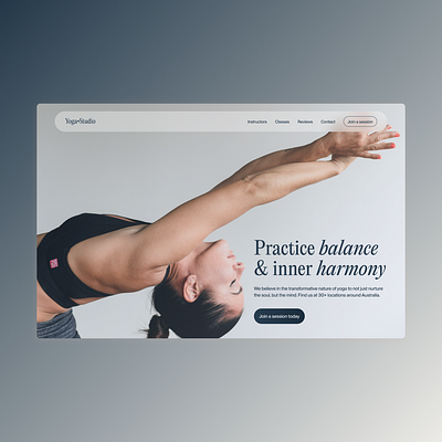 Yoga Studio Website 1/2 design ui website