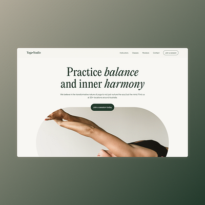 Yoga Studio Website 2/2 design ui website