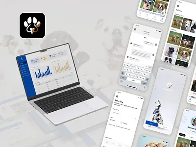 Dog Adoption App app design dog ui ux wireframe