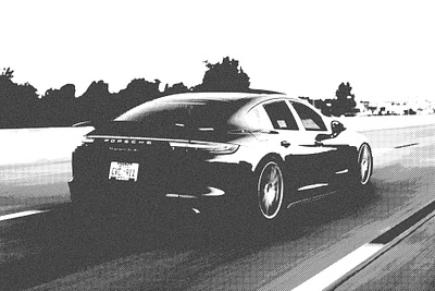 Speed Meets Pixels: A Porsche Halftone Symphony branding design graphic design