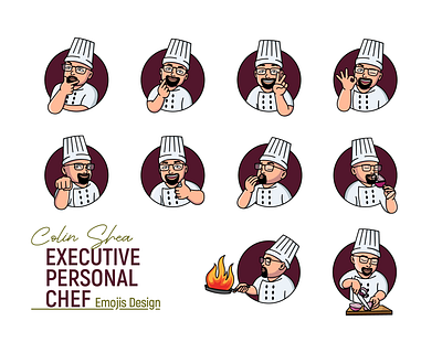 Colin Shea Emojis Design brand branding chef emojis design emojis graphic design illustration limitless mascot vector