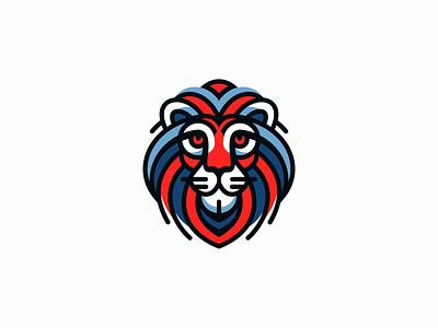 Lion Logo animal branding cat design emblem geometric icon identity illustration king lines lion logo mark mascot modern original sports symbol vector