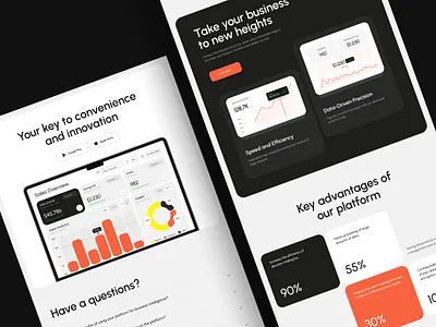 Landing Page for Digital Business Analytics Platform analytics business concept design landing ui uiux ux webdesign website