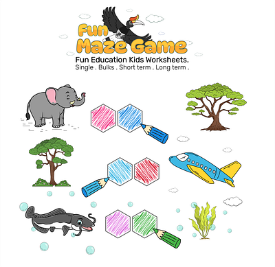 Creative Works - Coloring Maze Game. activity animal cartoon coloring colouring custom theme cute education educational fun funny game learning logic maze transportation worksheet