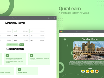 QuraLearn | Quiz Web Design branding desain web design graphic design islamic landing page landingpage simple ui ui uiux ux web web design