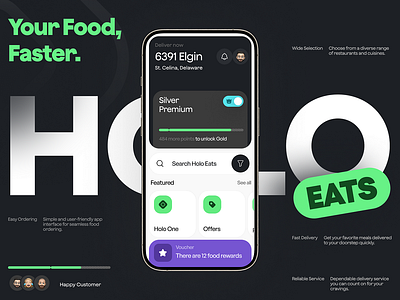 Food Delivery Mobile App app branding design graphic design illustration logo typography ui ux vector