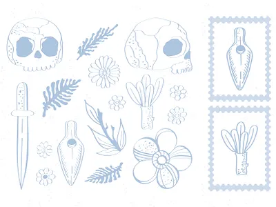 skulls and antiquities branding design graphic design illustration logo print sti sticker vector