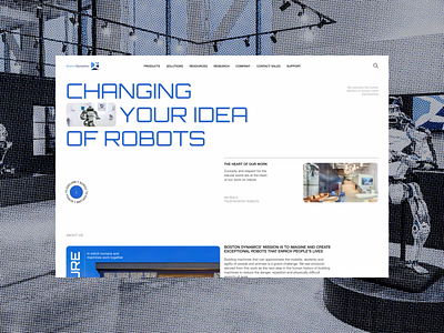 Boston Dynamics/Main Page animation future robotics technology ui