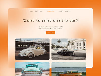 Design concept for retro car rental animation concept design design concept homepage ui ui design webdesign