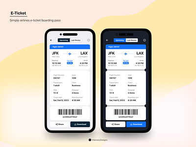 Airlines E-Ticket app boarding branding design eticket figma flight mobile pass typography ui