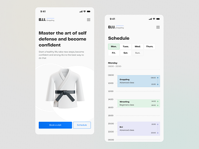 Workout Schedule design ios martialart mobile product design schedule ui ux