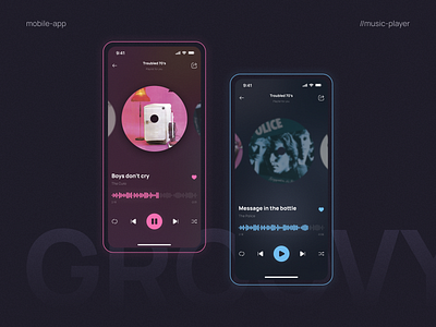 Music Player 🎶 app design dark mobile music player ui