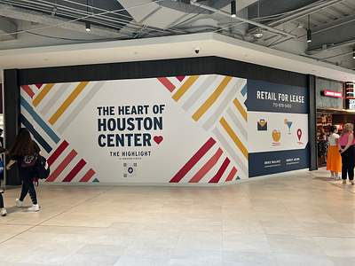 The Highlight at Houston Center environmental graphics graphic design illustration mall mural shopping signage