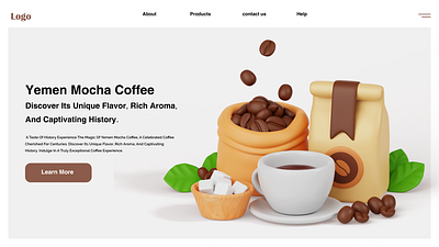 Yemen Mocha coffee website UI design graphic design ui