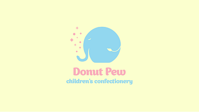 logo for confectionery abstract baby candy children design donut elephant emblem graphic design illustration logo logo design logotype mascot minimal sweet