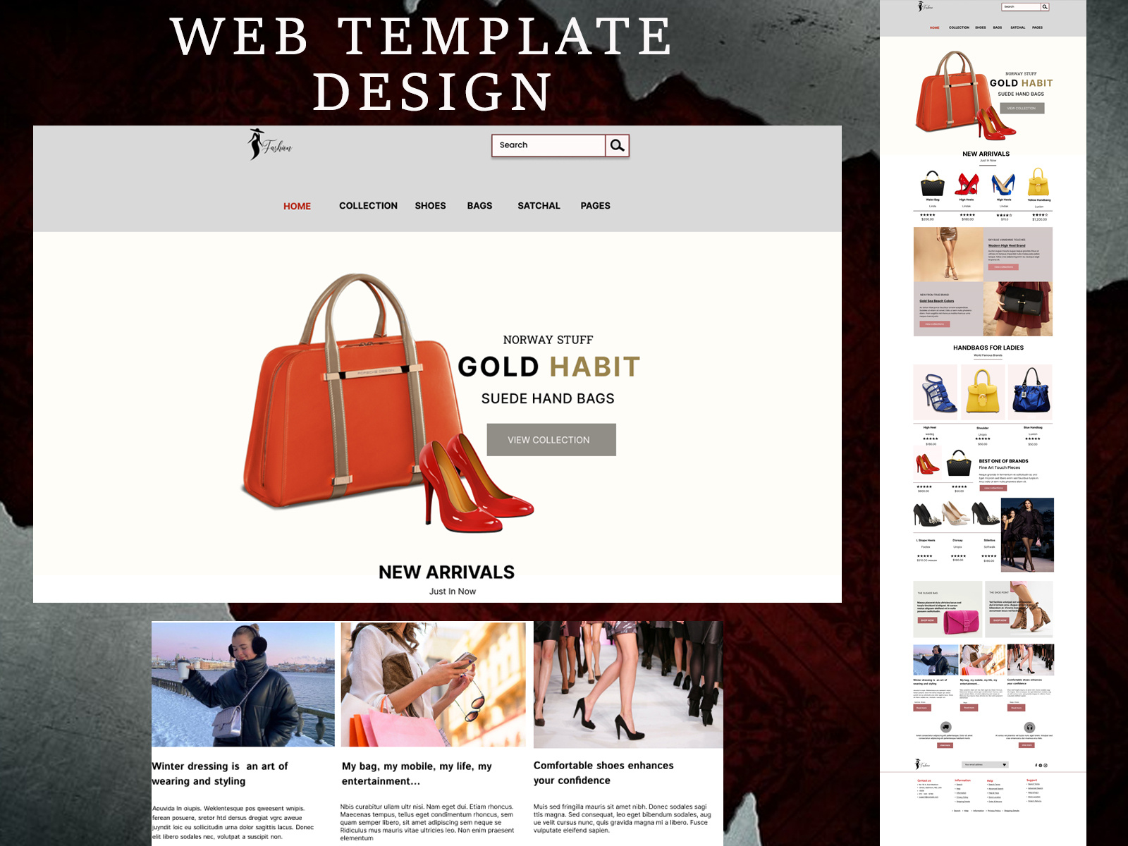 Shopping web template design by raveena on Dribbble