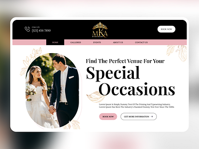 Wedding Venue Website design best ui design creative design design interface design trending ui ui uidesign ux design website concept wedding