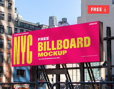 New York City Urban Billboard Photoshop Mockup (Free download) advertising billboard branding city download free mockup new york photoshop psd template urban