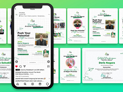 Ramadan Around the World certificate graphic design instagram social media template