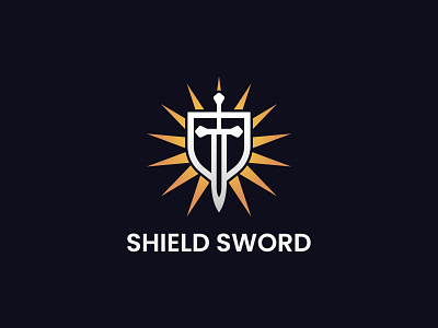 Shield Sword brand branding design emblem graphic design identity logo logodesign logotype mark mark logo minimal minimalist modern pictorial protect protection security shield stars