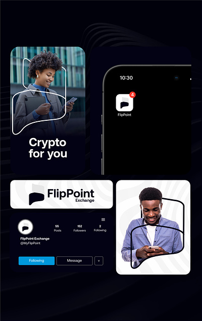 Flip Point Exchange Branding app branding crypto finance fintech logo
