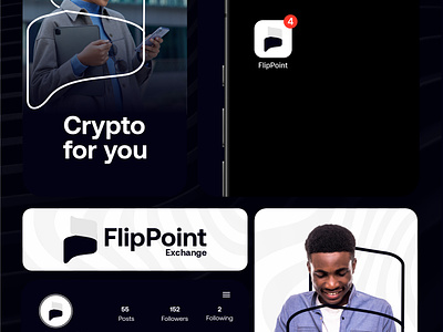 Flip Point Exchange Branding app branding crypto finance fintech logo