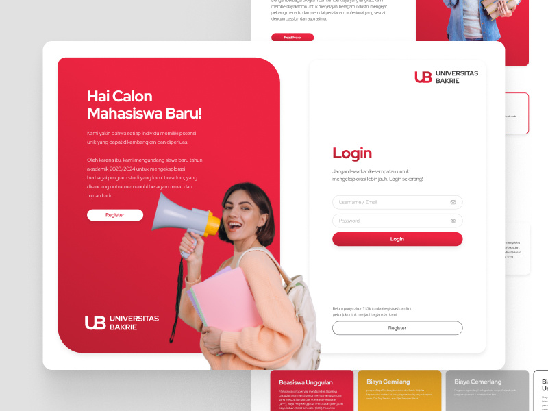 Bakrie University - Landing Page branding graphic design homepage ui uidesign uitrend uiux university