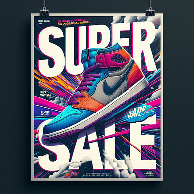Sneaker super sale poster banner branding illustration poster psd sale sneaker sneaker sale super