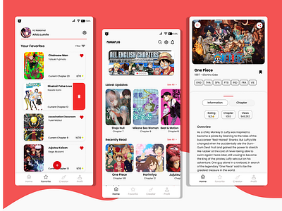 Manga App Design anime app design interface manga mobile mobile app ui