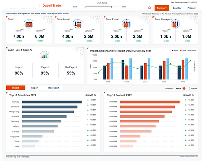 Power BI Report for Import/Export Trade branding graphic design ui