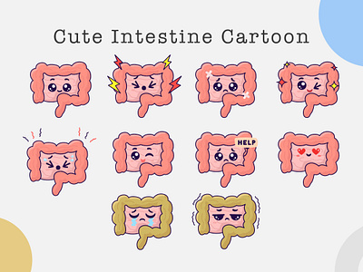 Cute Intestine Cartoon digestion