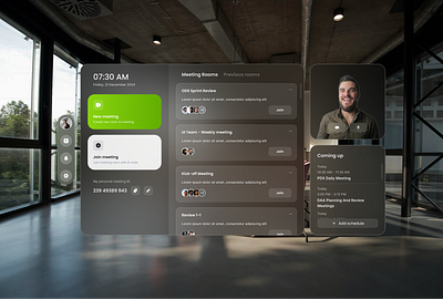 Apple Vision Pro - Meeting app 3d app apple ar design ui vision pro