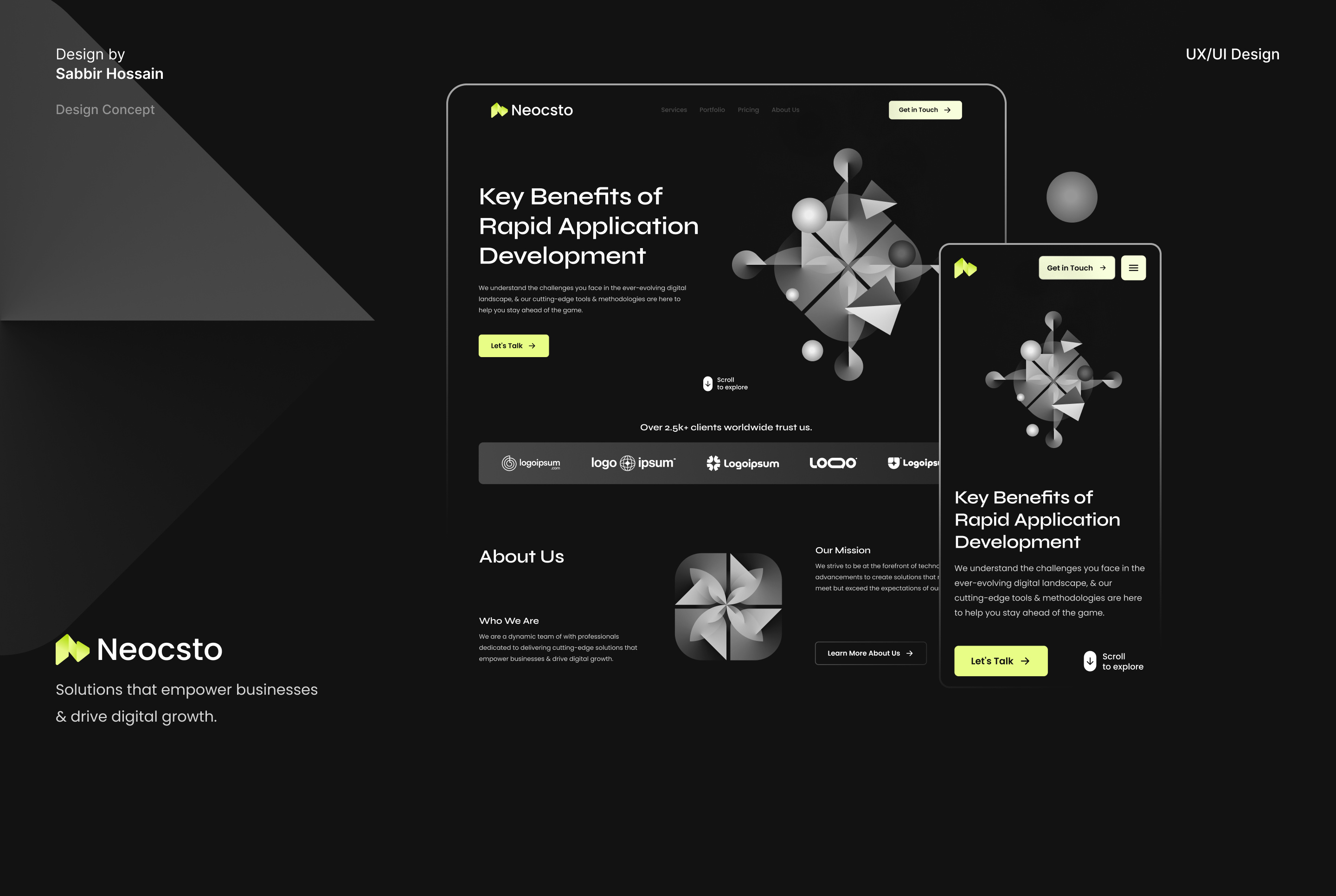 Neocsto Website Homepage Concept Design agency website branding company profile concept creative web design design development digital design figma landingpage logo modern web design responsive design startup ui user interface web design web inspiration